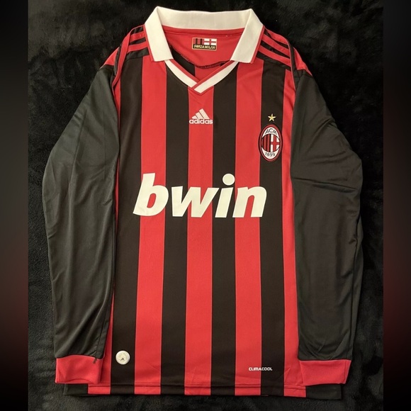 Maldini #3 AC Milan Longsleeve Small Soccer Jersey 2009 Retro - Picture 3 of 5